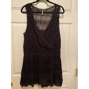 New Free People Black Crochet Dress